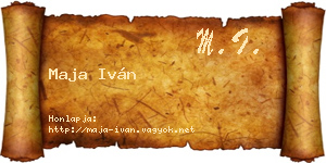 Maja Iván névjegykártya